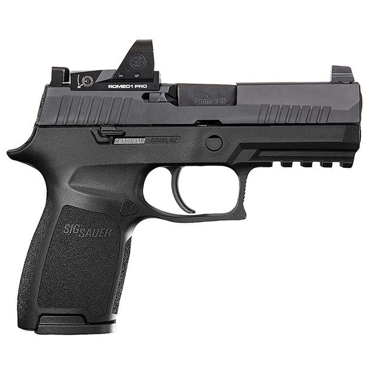Sig Sauer P320 Compact Nitron 9mm 3.9" Compliant Pistol w/ROMEO1PRO, Rail, Contrast Sights, and (2) 10rd Steel Mags 320C-9-B-RXP-10