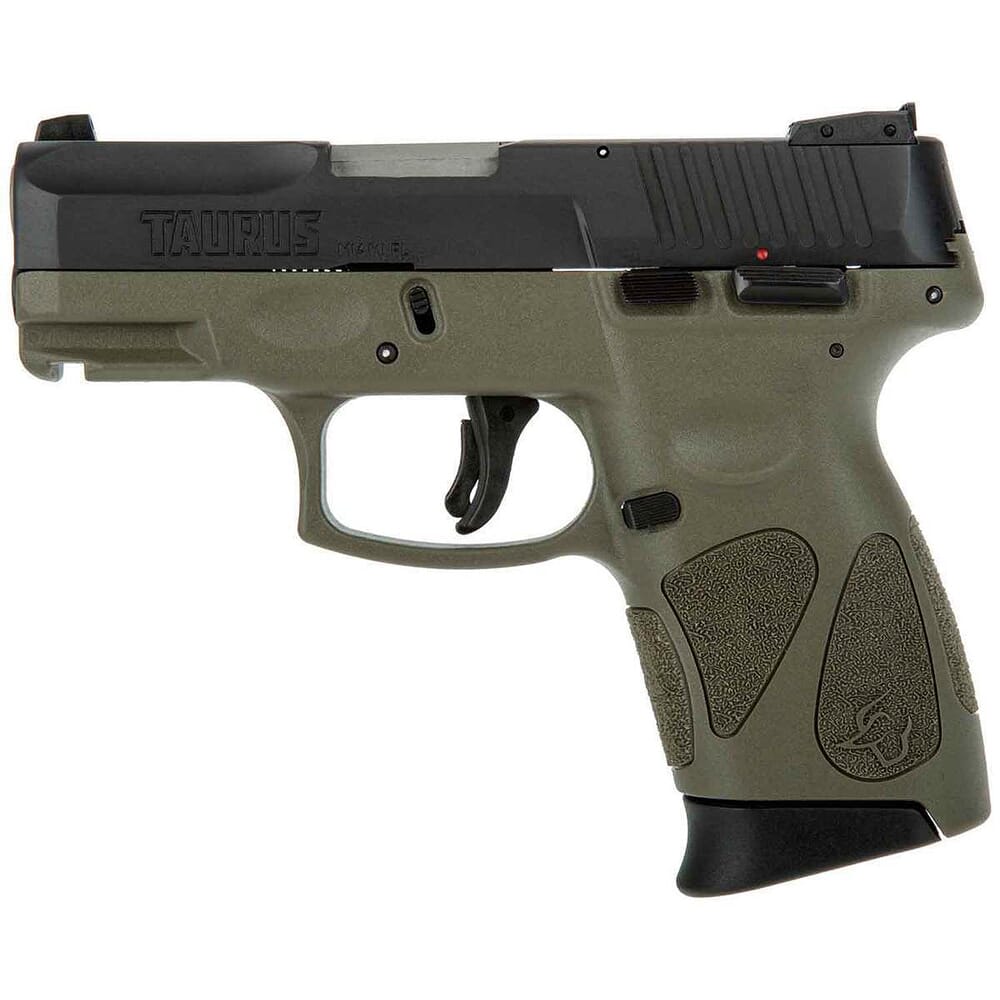 Taurus G2C 9mm Bk Cerakote/MS Green 3.26" BL Pistol w/(2)12rd Mags 1-G2C93B-12