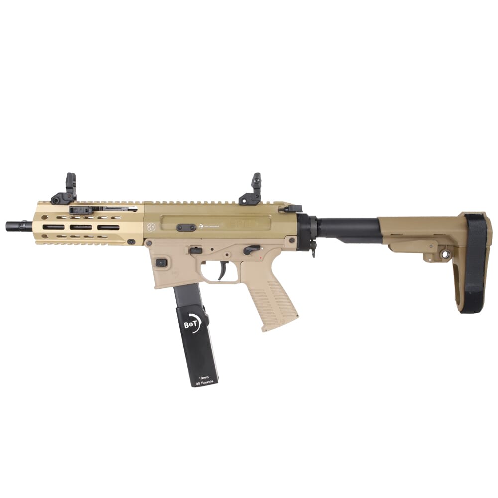 B&T SPC10 10mm 8.9" 1:16" Bbl Coyote Tan Pistol w/Adjustable Brace BT-500167-AB-CT