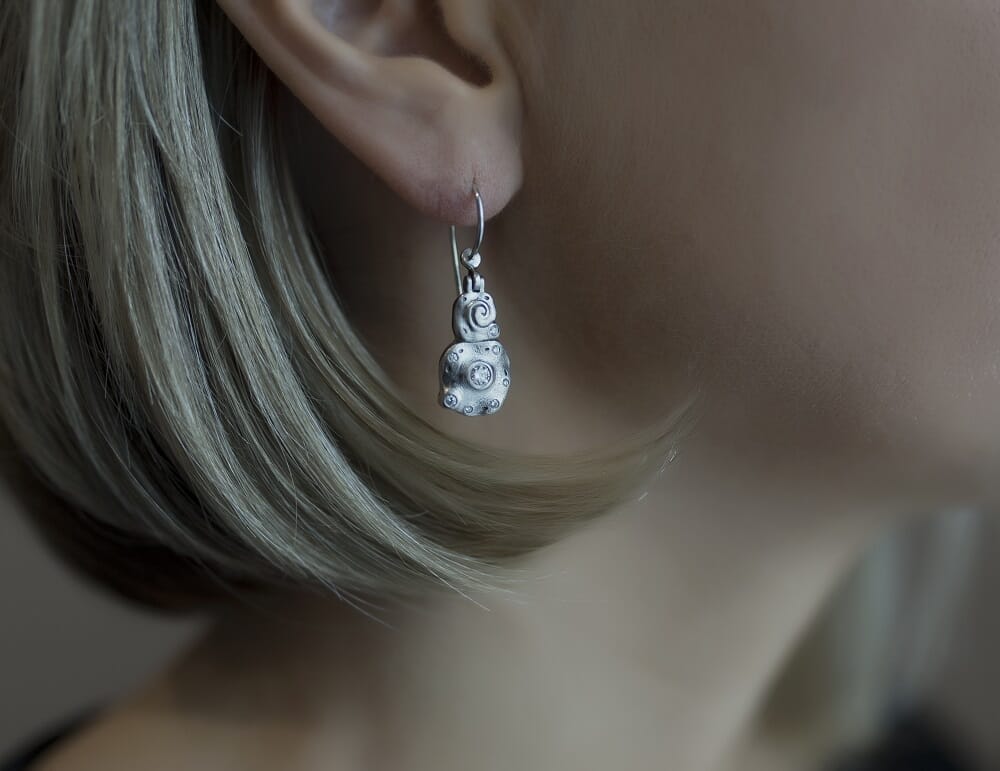 Alex Sepkus Platinum and Diamond "Evening Flowers" Earrings