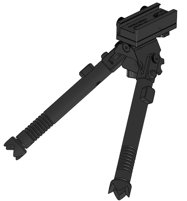 TRT Tactical Bipod, +/- 25 cant, +/- 30 swivel, metal claw feet BP-S-FM-C BP-S-FM-C