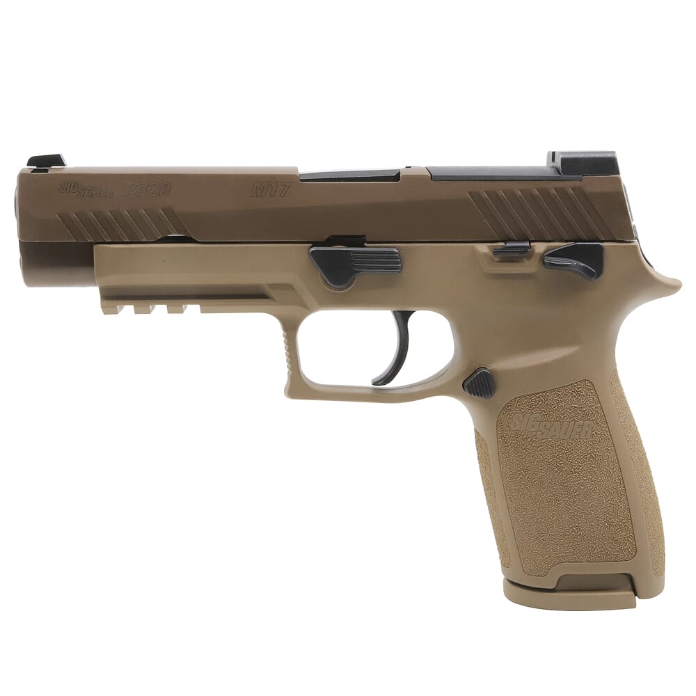 Sig Sauer P320 M17 9mm 4.7" Coyote MA Compliant Pistol w/SIGLITE, DP Pro Plate, (3) 10rd Steel Mags, and Rail 320F-9-M17-MS-MA