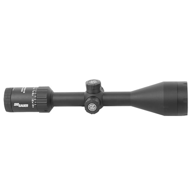 Sig Sauer WHISKEY3 Scope, 4-12x50mm, 1 In, SFP, Hellfire Quadplex Illum Reticle, 0.25 MOA Adj, Black SOW34205