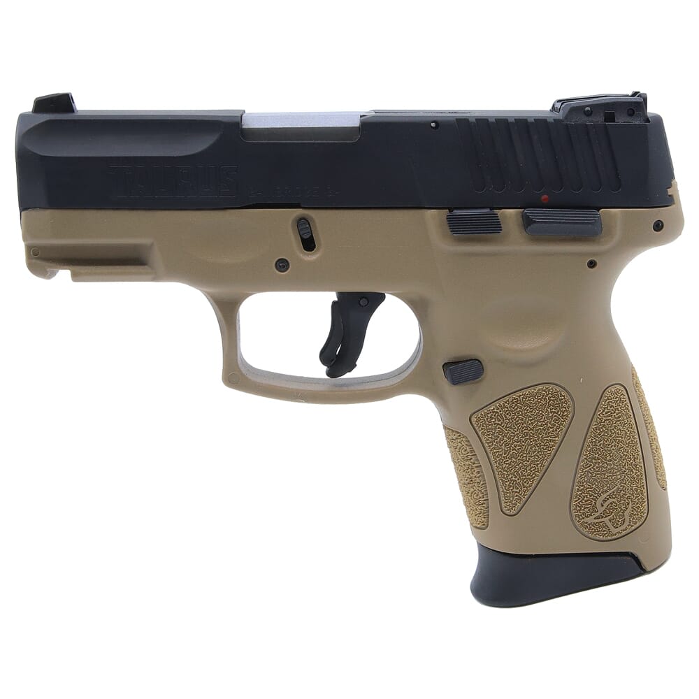 Taurus G2C 9mm Tan/Bk 3.26" BL Pistol w/(2)12rd Mags 1-G2C931-12T