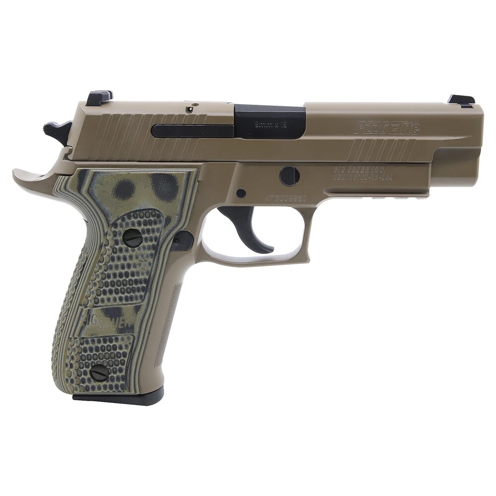Sig Sauer P226 Scorpion 9mm DA/SA 4.4" CA Compliant FDE Pistol w/SIGLITE, SRT, Black/Green G10 Grip, and (2) 10rd Steel Mags 226R-9-SCPN-CA