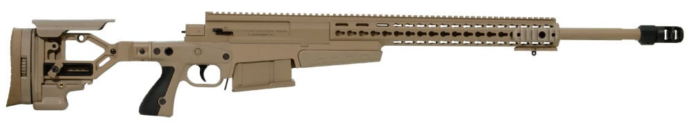Accuracy International AX 300 Pale Brown chassis 24 inch barrel std brake Left Hand A-XM300WMPB24SM-LH