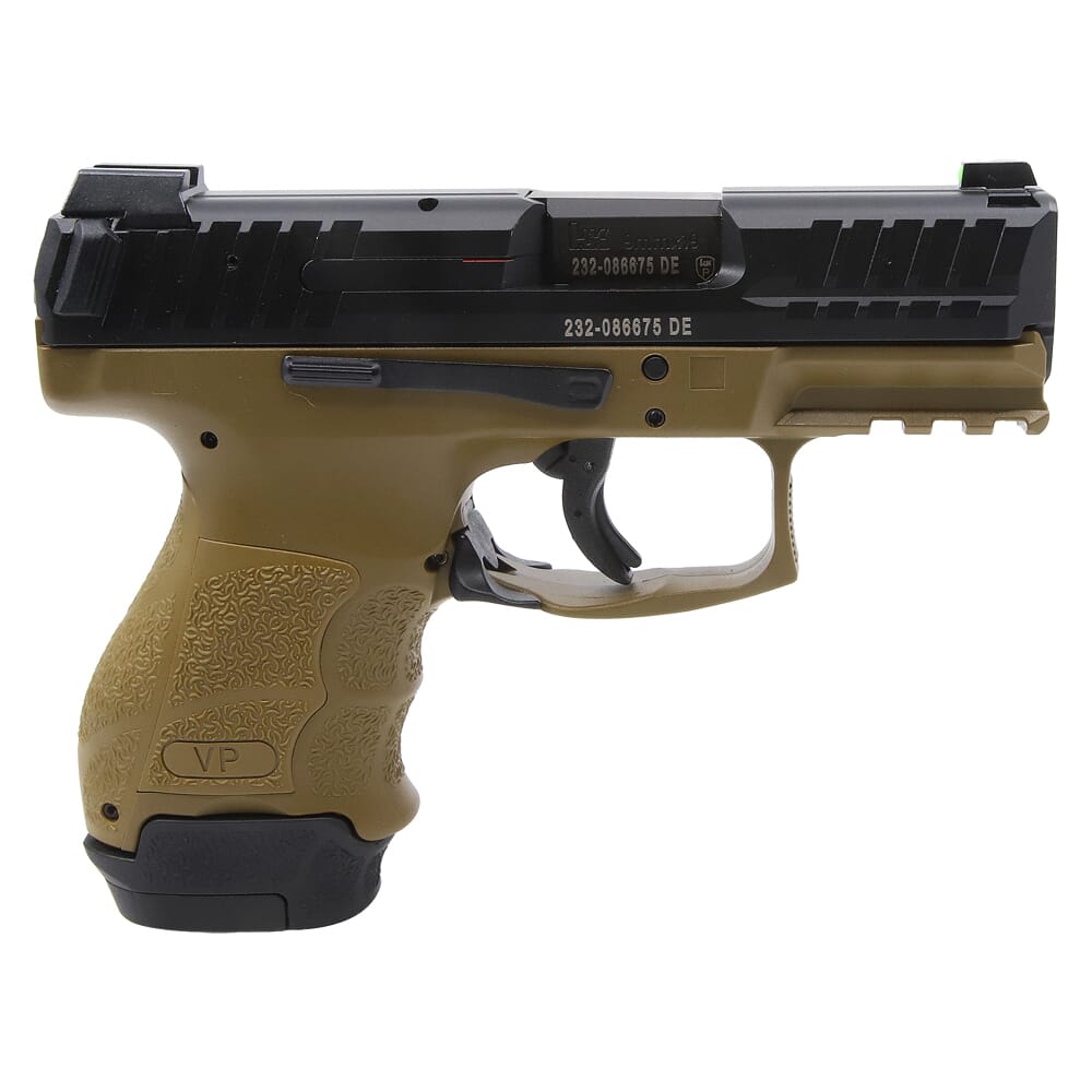 HK VP9SK 9mm 3.39" Bbl FDE Subcompact Pistol w/(1) 15rd & (1) 12rd Mags 81000816