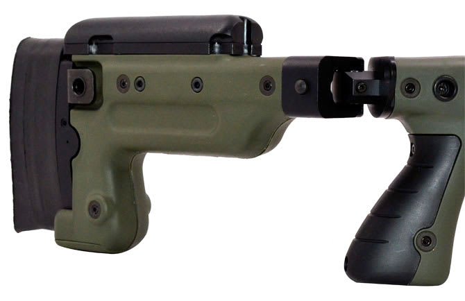 AI AX .338 Lapua RH 27" Barrel, Standard Brake, 30 moa, Green Folder, Pistol Grip, Sling Loop, Fixe