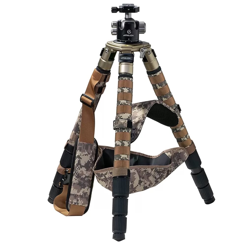 Athlon Midas CF36 Carbon Fiber Tripod w/36mm Max Leg Dia, 55mm Ball Head, Spiked Feet, Leveling Head & Carrying Case 706006