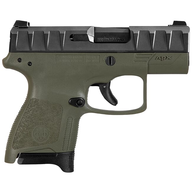 Beretta APX Carry 9mm Striker-Fired OD Green Pistol 8Rd (1), 6Rd (1) Mags JAXN92007