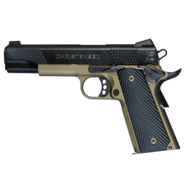 Christensen Arms Government Lite 5in-Classic 45ACP Titanium Frame-Stainless Slide G10 grips-Burnt Br