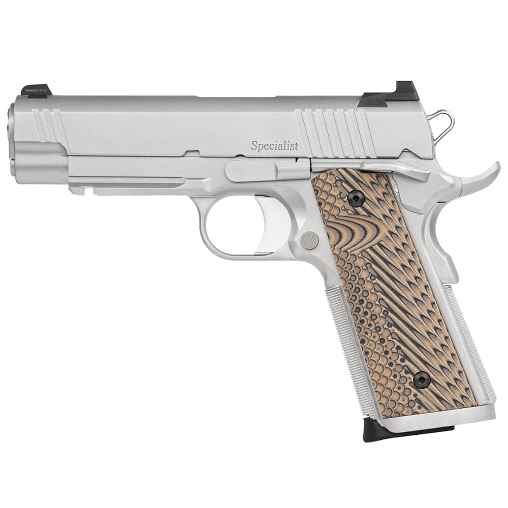 Dan Wesson Specialist Commander .45ACP SS, Fixed Trit Night Sights, Light Rail, Magwell, Ambi Safety, G10 Grips, 8rd Pistol 01809