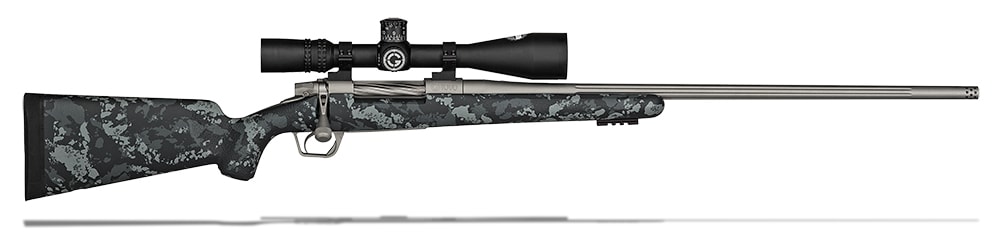 Gunwerks LR1000 7RM Carbon with Dark & Light Grey w/ NF NXS 5.5-22x50 Scope Rifle Package LR1000-7RM-Fltd-RB-RH-SS-SFP