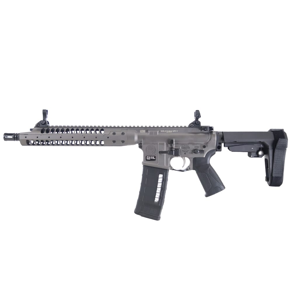 LWRC SIX8-A5 6.8 SPC 12.7" 1:7" 1/2x28 Bbl Tungsten Grey Pistol w/SBA3 Brace SIX8A5PTG12SBA3