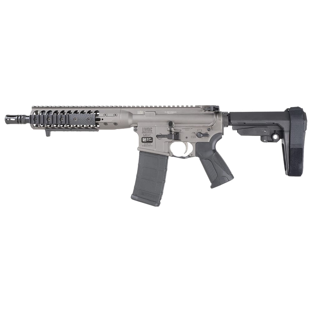 LWRC ICDI Direct Impingement 5.56mm NATO 10.5" 1:7" 1/2x28 Bbl Tungsten Grey Pistol w/SBA3 Brace ICDIP5TG10SBA3