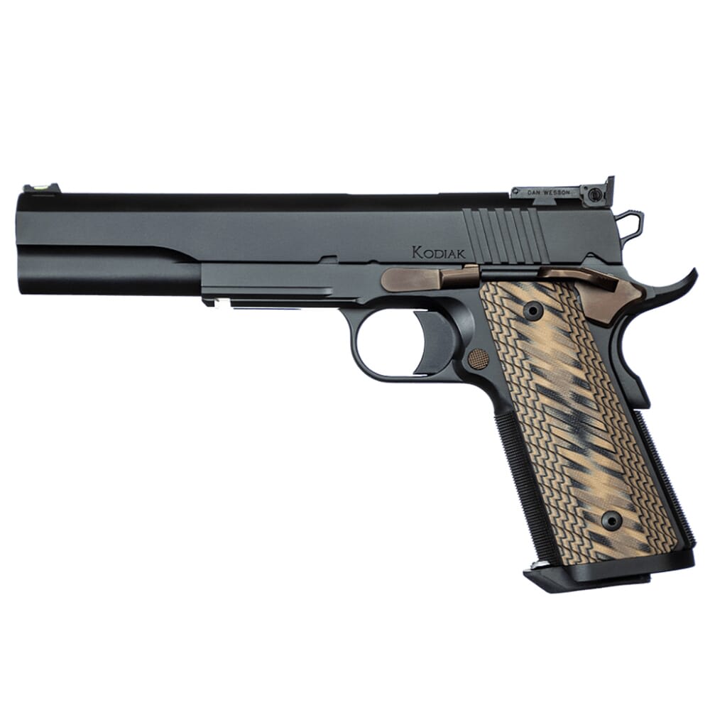 Dan Wesson Kodiak 10mm Dual-Tone w/Front Fiber Optic/Adj Rear Sight, Magwell, G10 Grips, 8rd Pistol 01853