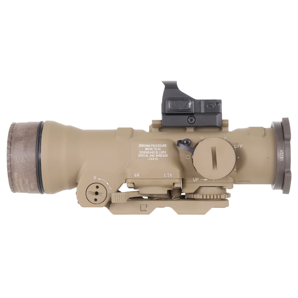 Elcan SpecterDR 1.5x/6x 7.62mm FDE Riflescope w/Flip Covers, ARD & 3MOA XOPTEK DFOV6-T265-C20-X3