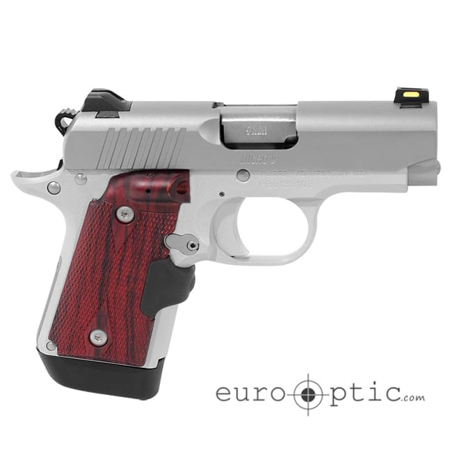 Kimber Micro 9 Stainless Rosewood LaserGrips (1) 7rd Mag Fiber-optic Front Sight 3700482