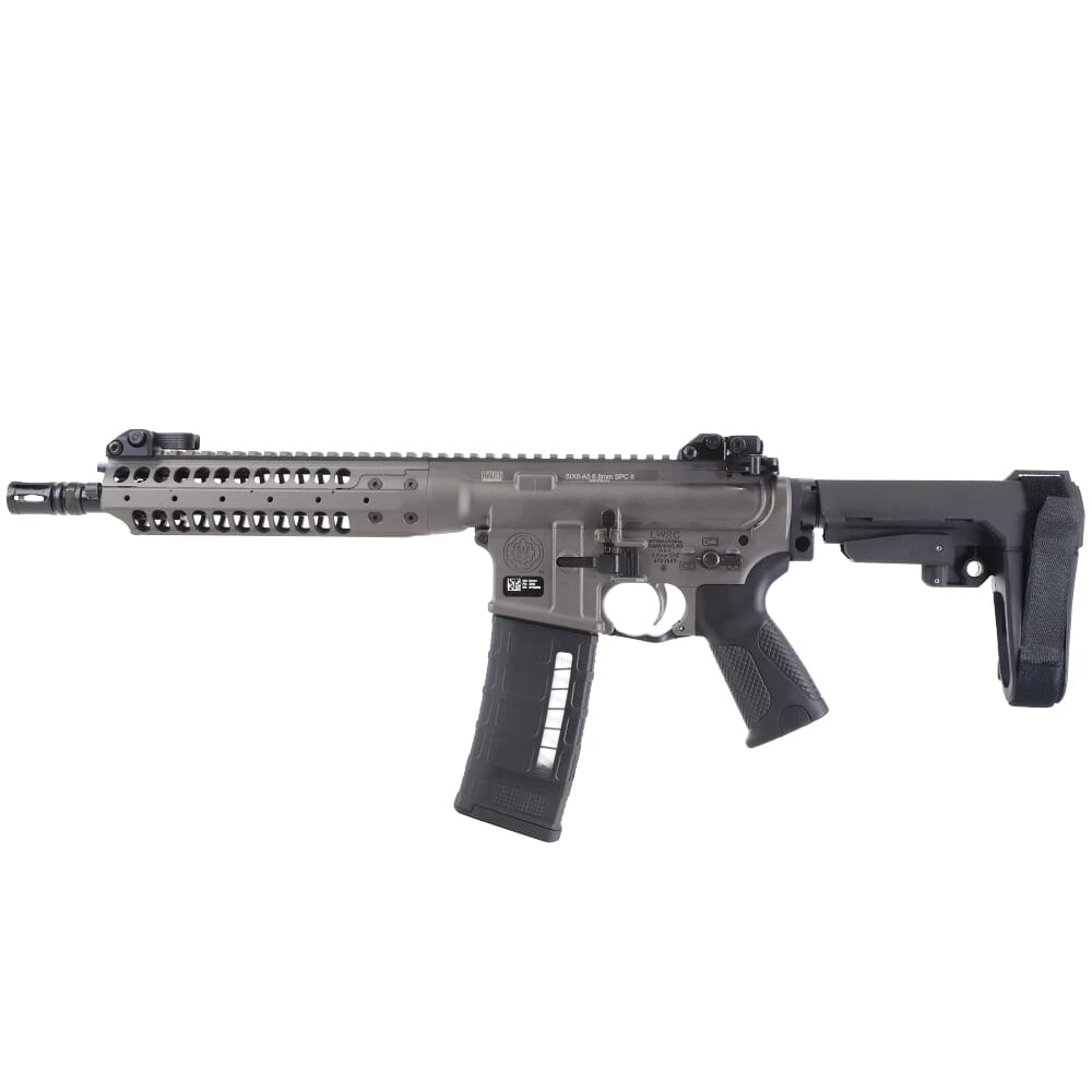 LWRC SIX8-A5 6.8 SPC 10.5" 1:7" 1/2x28 Bbl Tungsten Grey Pistol w/SBA3 Brace SIX8A5P5TG10SBA3