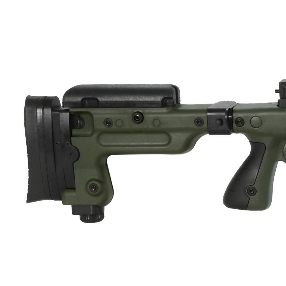 AX338 Lapua 20" Barrel, Brake, Green , Butt Spike, Quick Butt, Quick Cheek