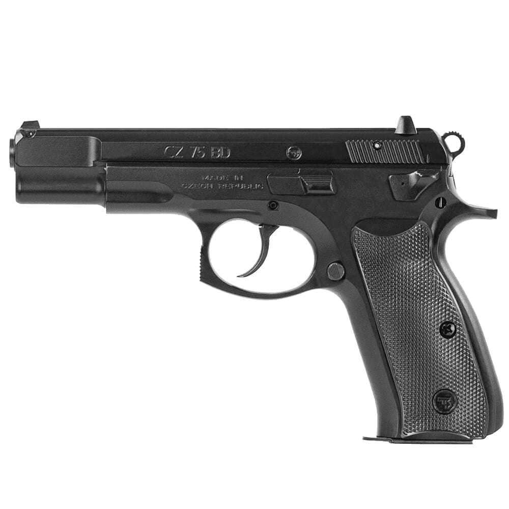 CZ-USA 75 BD 9mm 16rd Blk Handgun w/Polycoat Steel, Fixed Sights, Decocker, Blk Plastic Grips 91130