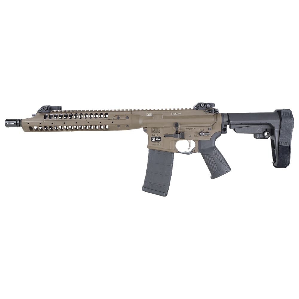 LWRC IC-A5 5.56mm NATO 12.7" 1:7" 1/2x28 Bbl Patriot Brown Pistol w/SBA3 Brace ICA5P5PBC12SBA3