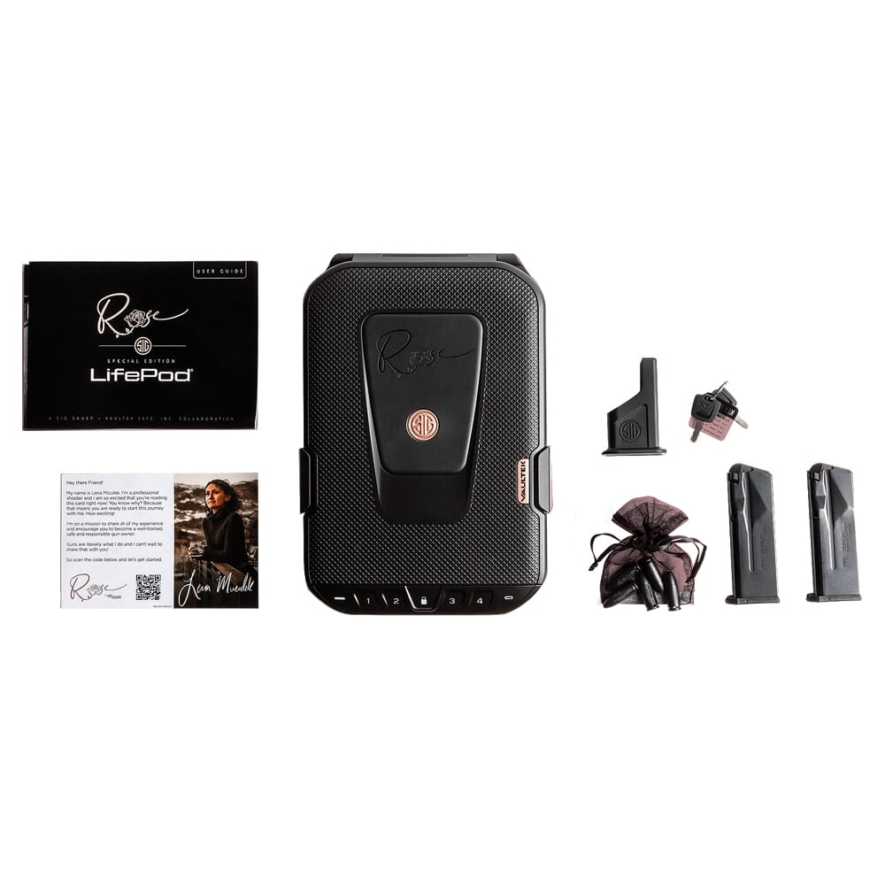 Sig Sauer P365 Rose XL Comp 9mm 3.1" Bbl Pistol Kit w/(2) 10rd Mags, Vaultek Lifepod Pistol Safe, Dummy Rounds & QuickStart Guide 365XL-9-ROSE-MS-10