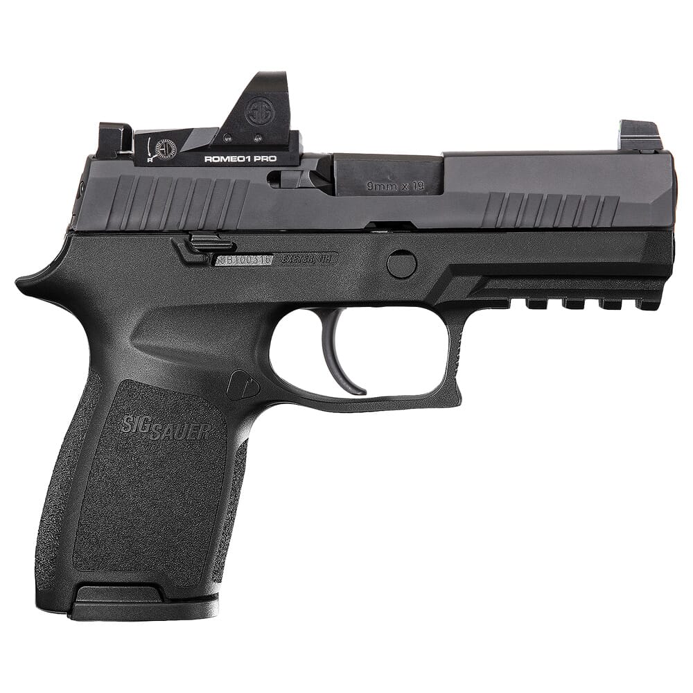 Sig Sauer P320, 9mm, 3.9in, Nitron, Blk, Striker, (2) 15rd Mag, ROMEO1pro, Rail Pistol 320C-9-B-RXP