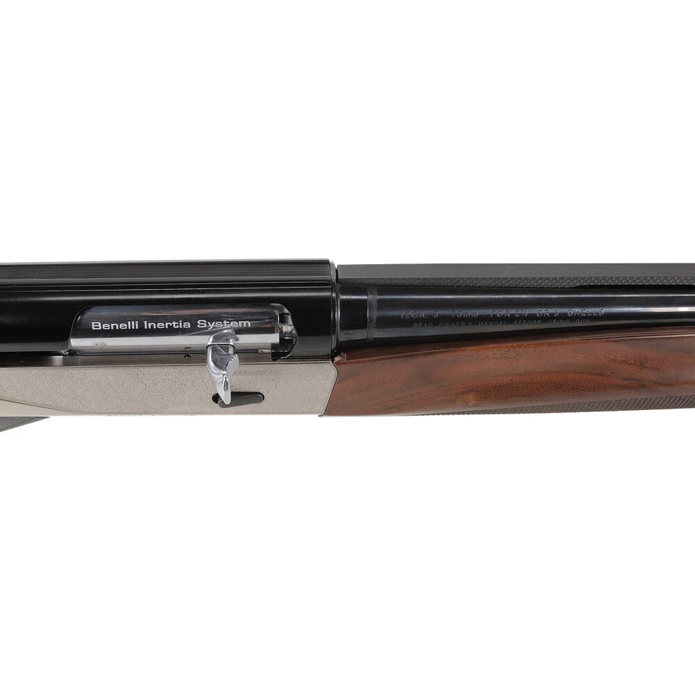 Benelli USED ETHOS Field 12-ga 3" 28" AA-Grade Satin Walnut Engraved Nickel-Plated Receiver 4+1 Semi-Auto Shotgun 10462 Small Chip in Wood on Forearm UA2253