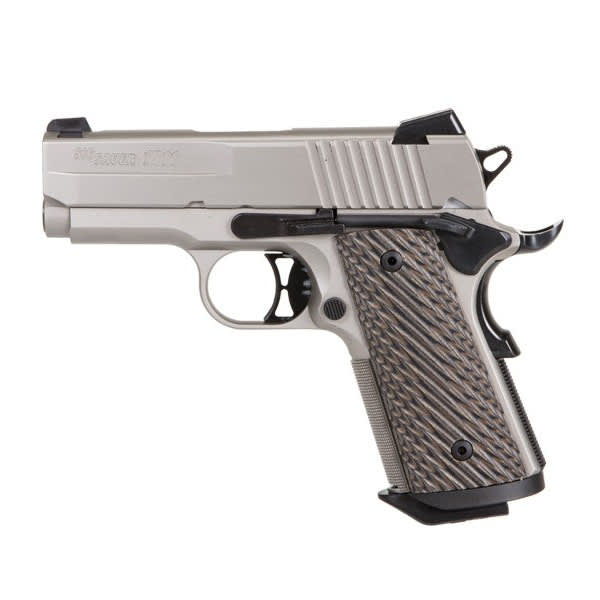 Sig Sauer 1911 9mm 3.3" SAO Siglite Brown Vector Grip (2) 8rd Steel Mag Pistol 1911UT-9-NI