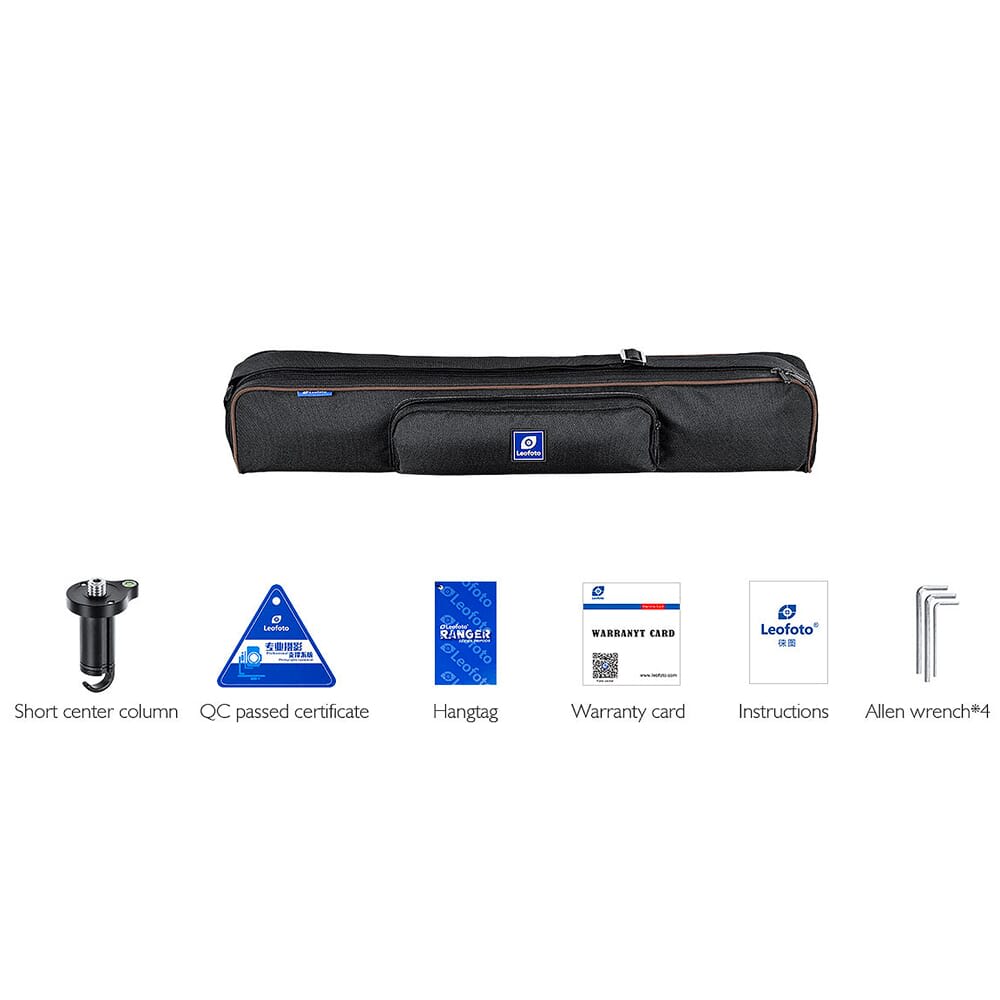 Leofoto LO-224CS Carbon Fiber Binocular Tripod w/2-Way Pan Head Kit, 22 lbs Max Load LO-224CS-SW-02