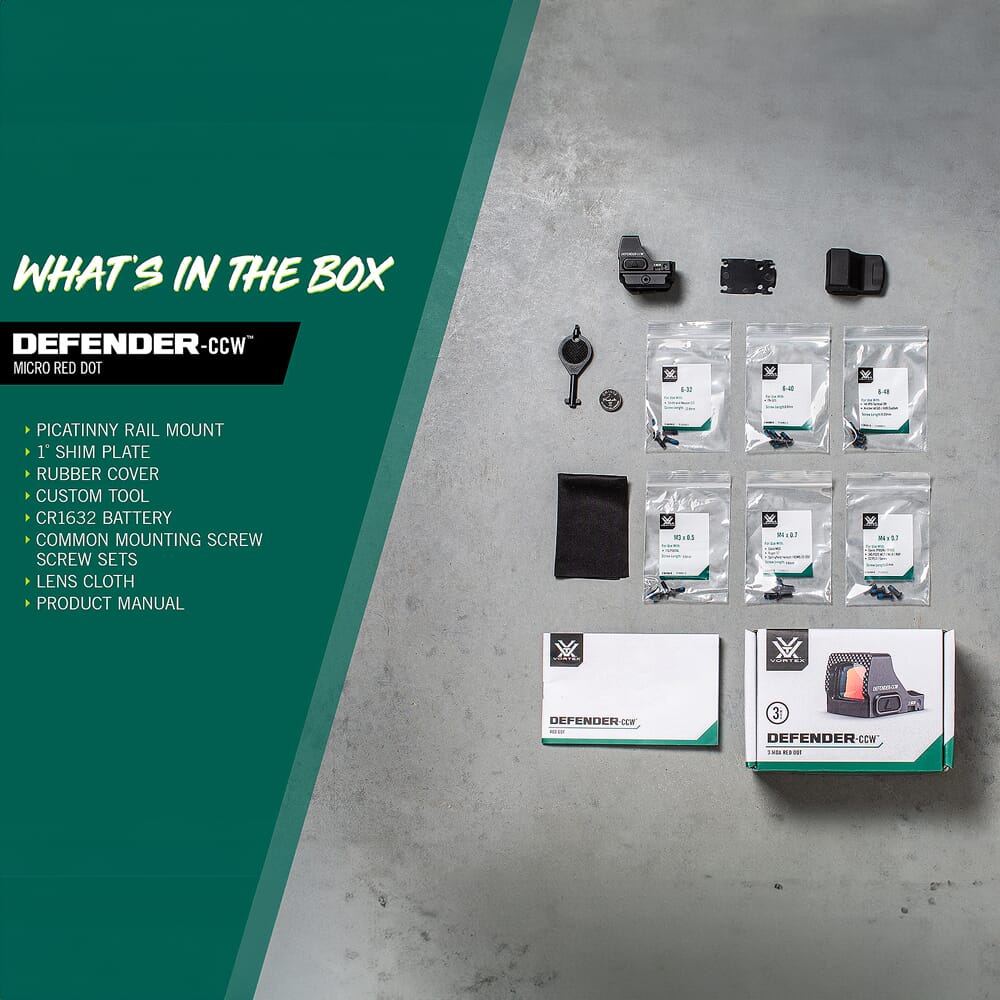 Vortex Defender-CCW 3 MOA Red Dot Sight DFCCW-MRD3