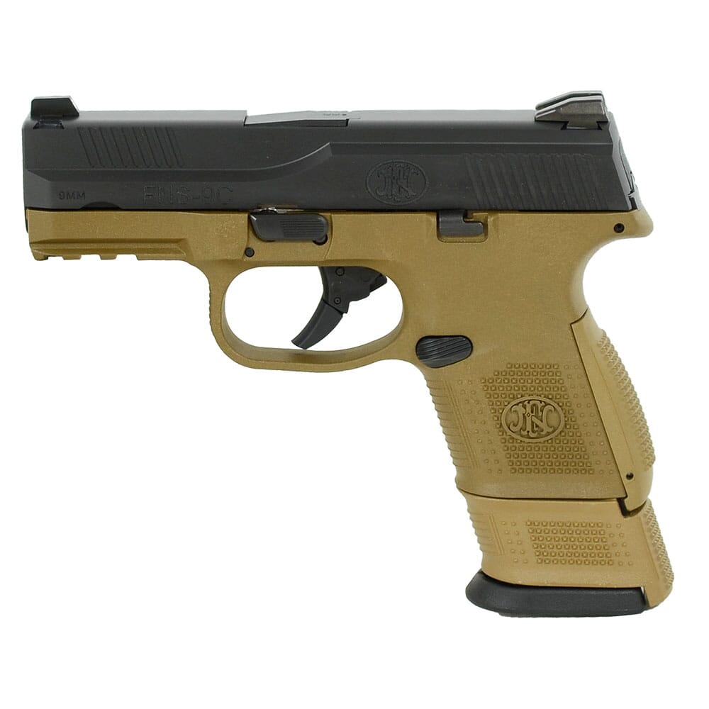 FN FNS-9 Compact 9mm NMS FDE/BLK DS Pistol with (2) 12-Rnd (1) 17-Rnd Pistol 66-100356