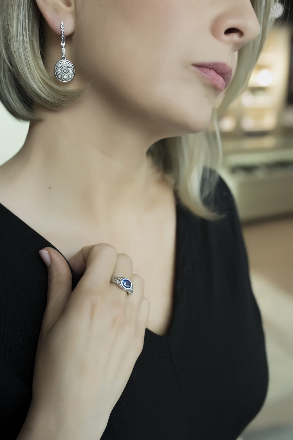 Alex Sepkus Platinum and Diamond "Celtic Spring" Earrings