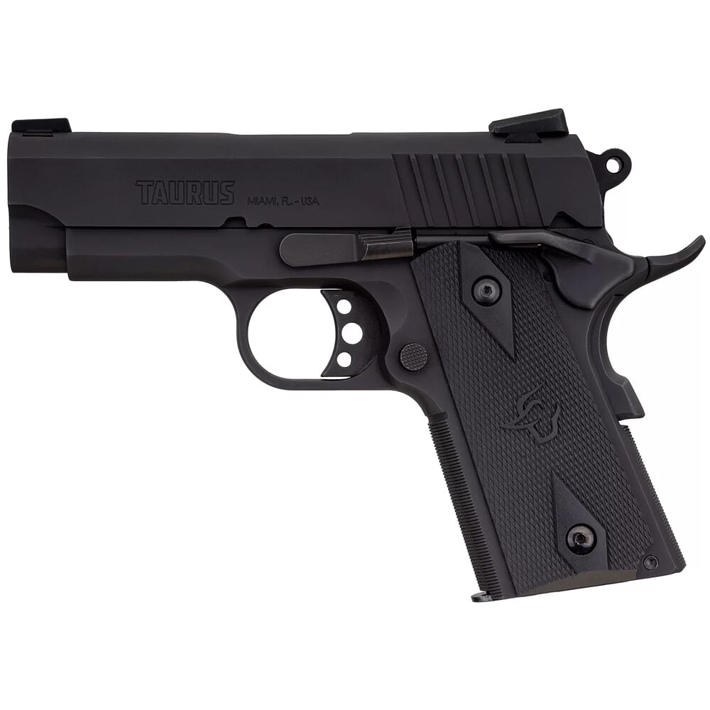 Taurus 1911 Officer 9mm Luger 3.5" Bk/Bk Pistol w/ 8+1rd Mag 1-191101OFC-9MM
