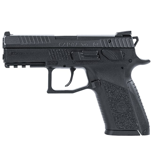 CZ-USA P-07 9mm 10rd Blk Handgun w/Polymer Frame, Nitride Slide, Fixed Sights, Swappable Safety/Decocker, 3 Back Straps 01086