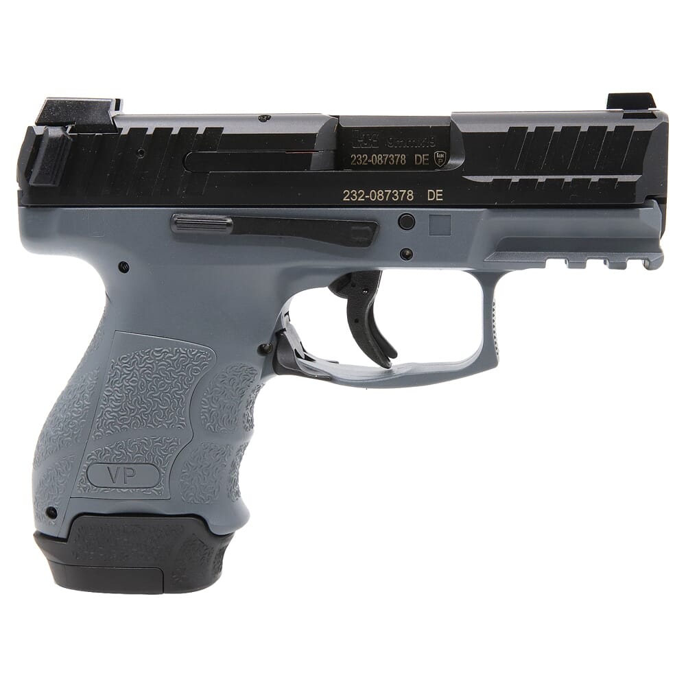 HK VP9SK 9mm 3.39" Bbl Grey Subcompact Pistol w/(1) 15rd, (2) 12rd Mags & Night Sights 81000813