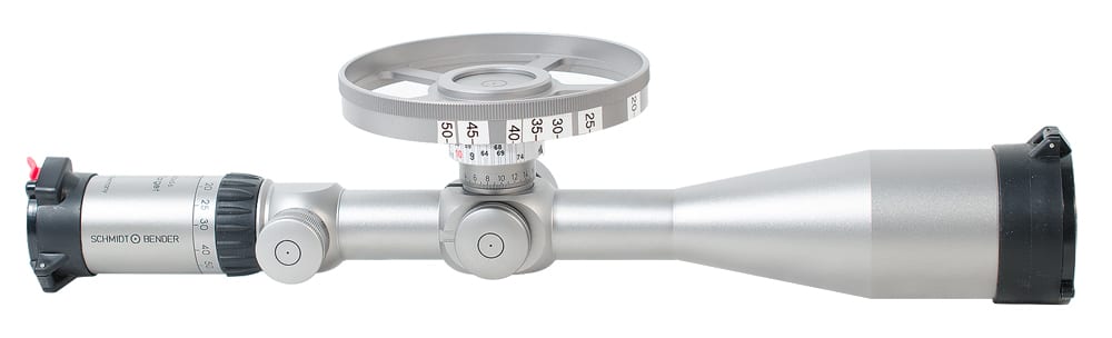 Schmidt Bender 12.5-50x56 FT Sport FT1 BDC H Illuminated reticle Silver + side wheel + adapter for elevation - USED with faint ringmarks UA1658