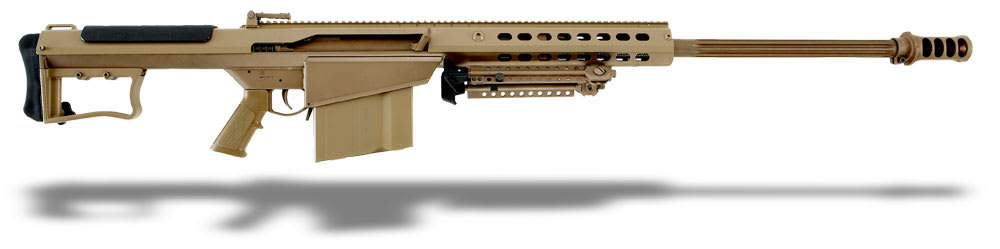 Barrett M107 A1 CQ 50 BMG 20" FDE USED Rifle w/(1) Mag, Bipod, Monopod, and Case 13314