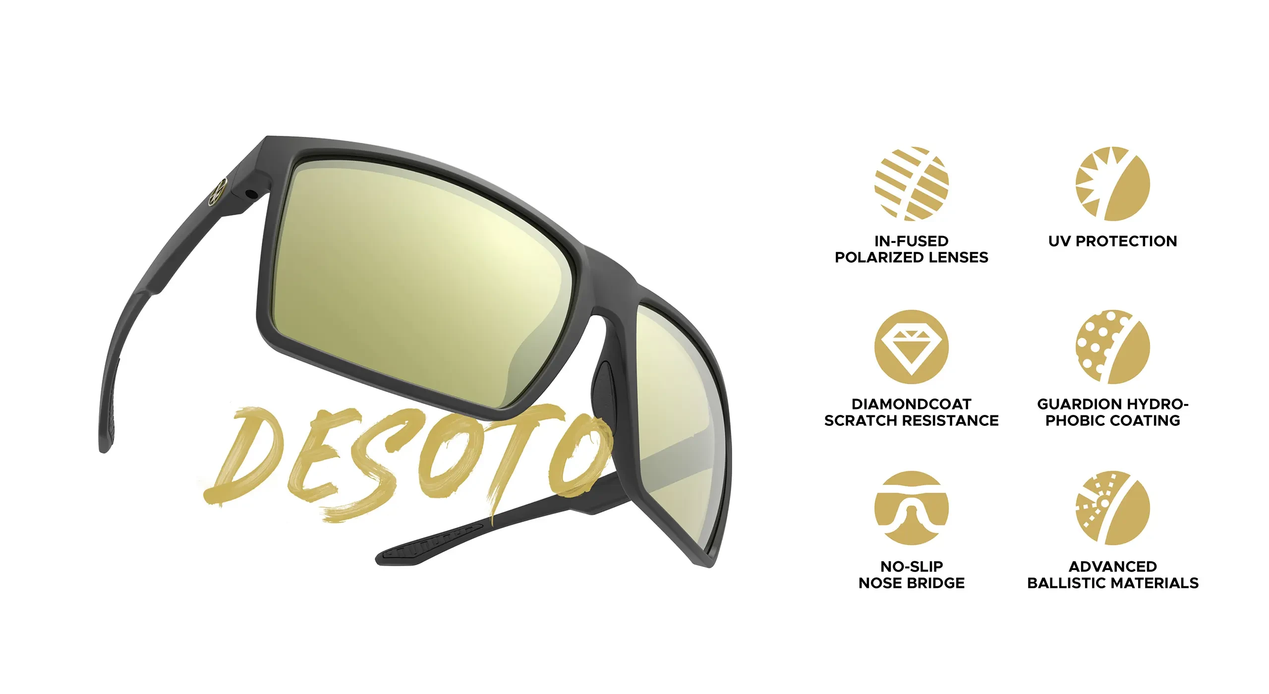Leupold DeSoto Matte Black Eyewear w/Emerald Mirror Lenses-img-5