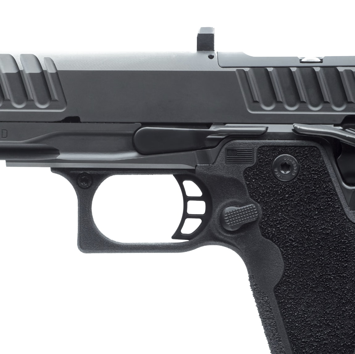 Staccato Premium C4X 9x19mm 4" DLC Comp Bbl Trijicon Tritium Night Sight X-Series Serrations Magwell 15+1 Pistol w/(4) 15 Steel Mags 20-2701-000107-01