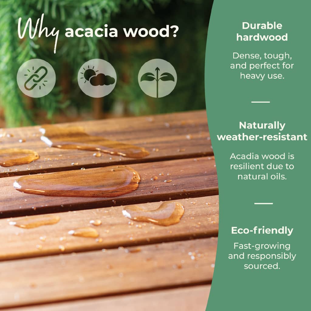 Made from Durable Acacia Wood
