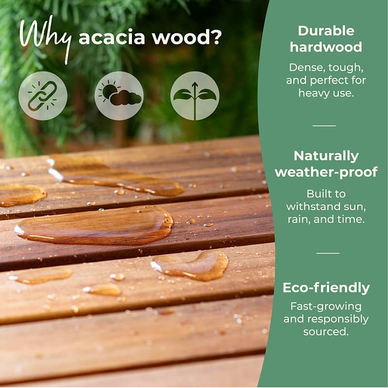 Made from Durable Acacia Wood