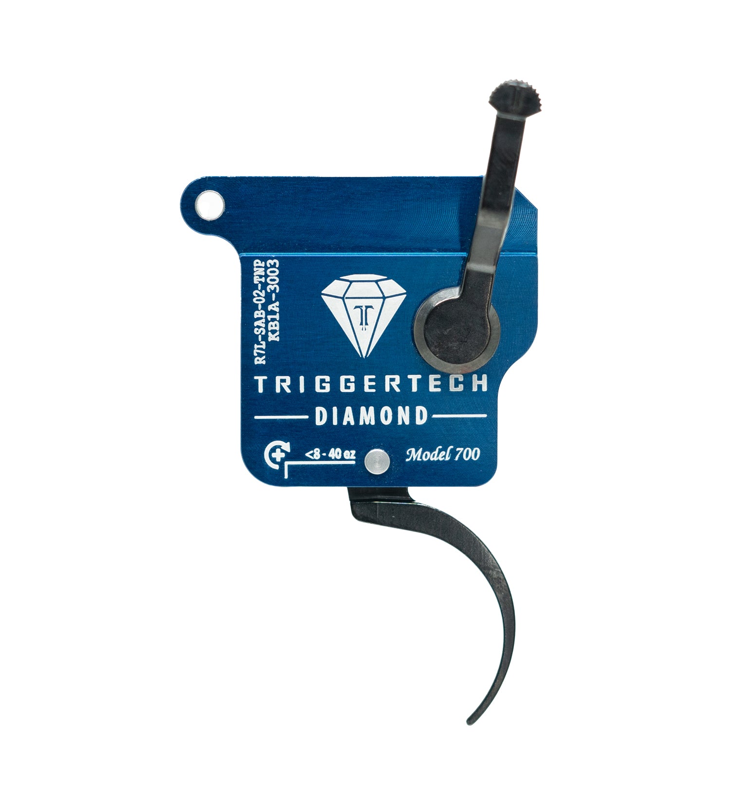 TriggerTech : Rem 700 Rough Diamond Triggers Rem700 Rough Diamond - Left Hand, Black Curve Lever, No Bolt Release Black R7L-SAB-02-TNP