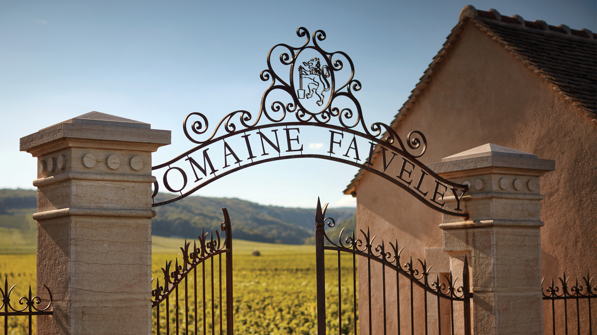 Vineyard gates at Domaine Faiveley