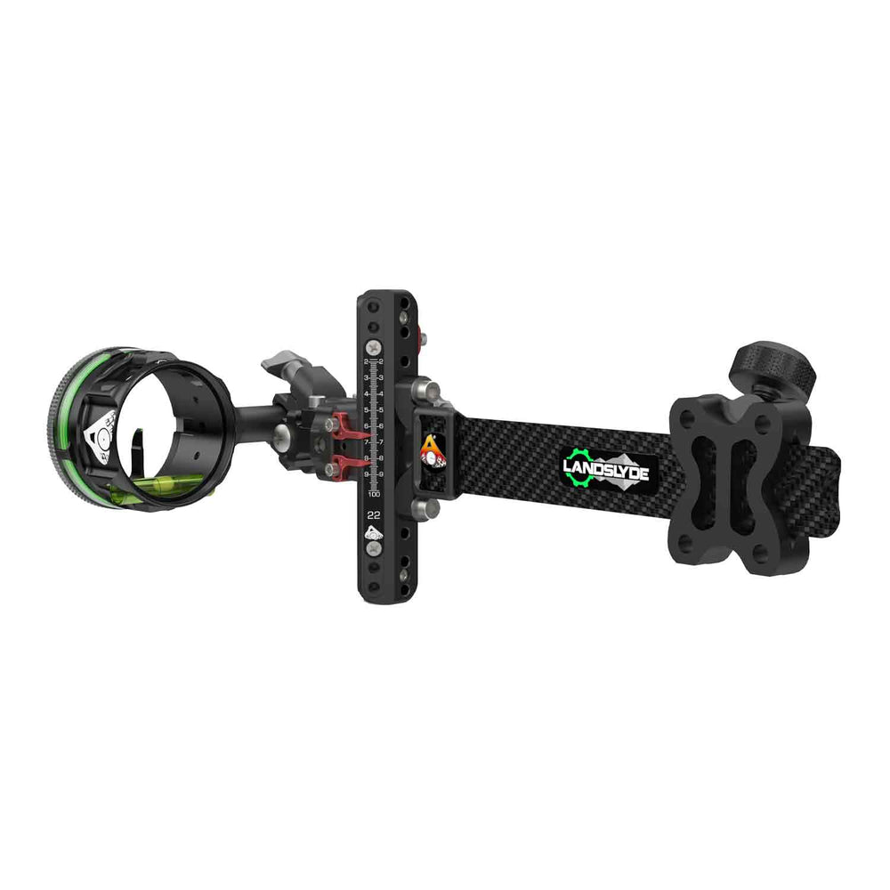 AXCEL Archery LANDSLYDE Slider Non-Dampened w/AVX-41 Scope Single-Pin .019 Green Fiber Black Bow Sight ALND-N119-4GB