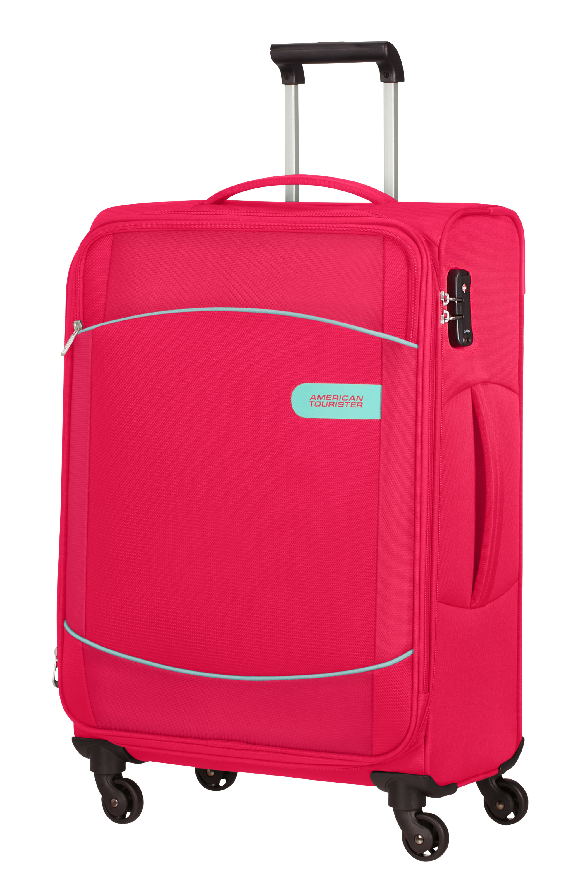 American Tourister SPRINGPOP SPINNER 68/25 EXP TSA CHERRY RED/AQUA kép