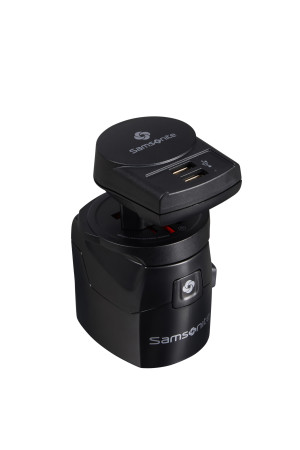 Samsonite GLOBAL TA Világadapter PRO 3-P+USB Fekete-149298-1041
