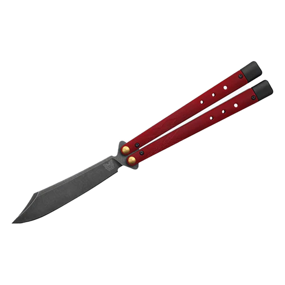 Benchmade Necron Latchless Balisong Ruby Red G10 Knife 99BK-1