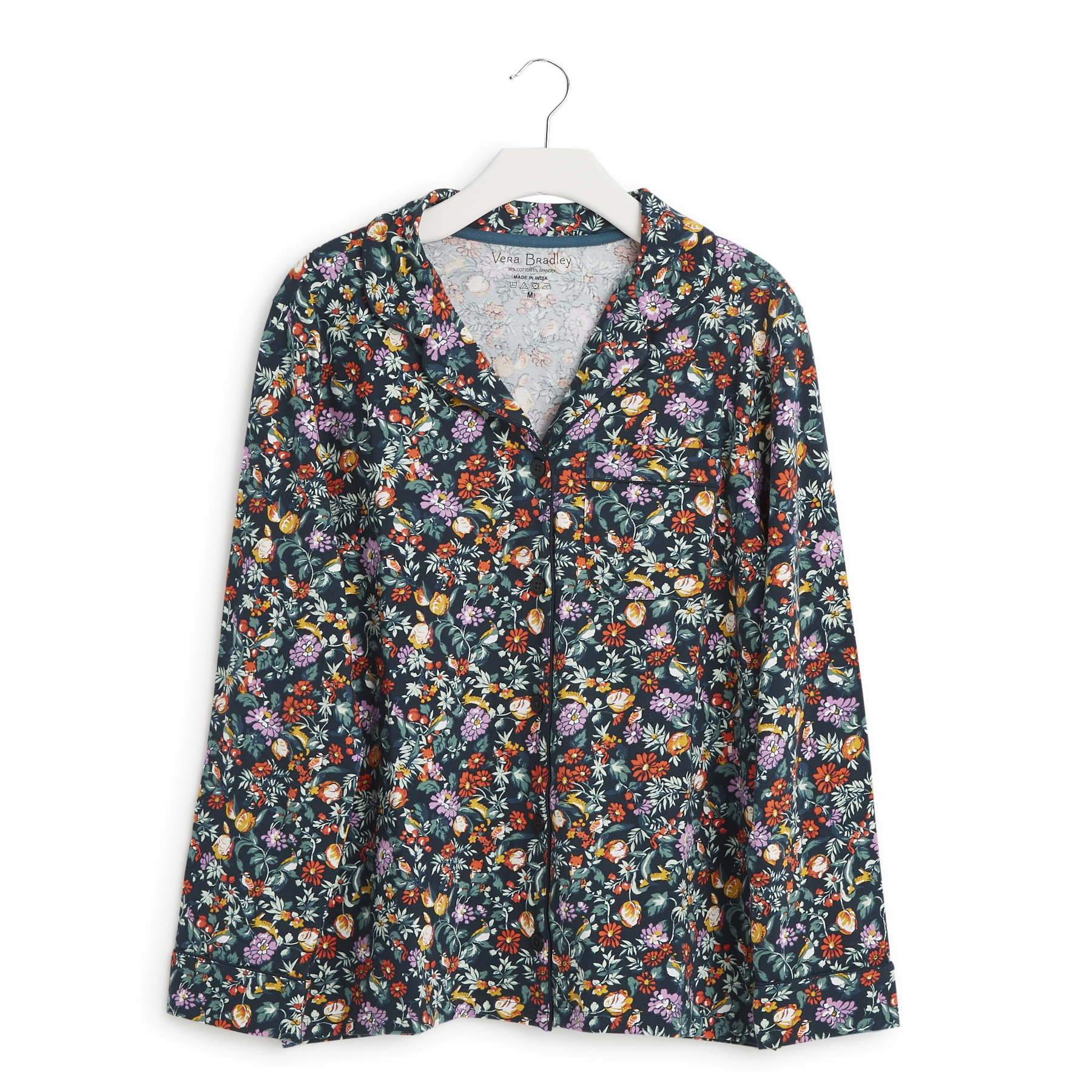 Vera Bradley Langarm Pyjama Oberteil mit Knöpfen - Bild 3 von 4